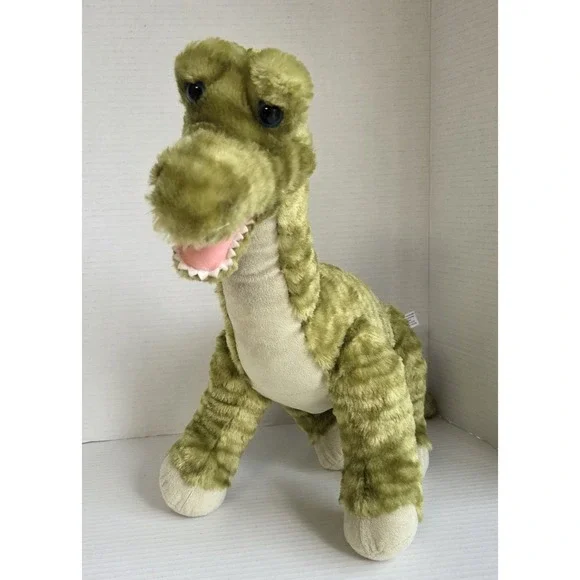 Build A Bear BAB Striped Green Brachiosaurus Dinosaur 2015 Plush Stuffed 22 inch - Picture 1 of 13